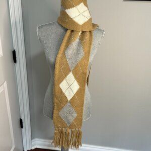 NY & Co Argyle Winter Scarf EUC OS